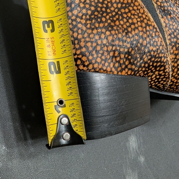 Seychelles Dyed Calf Hair Tan Black Leopard Animal Print Offstage Ankle Boots 7 - Picture 9 of 10